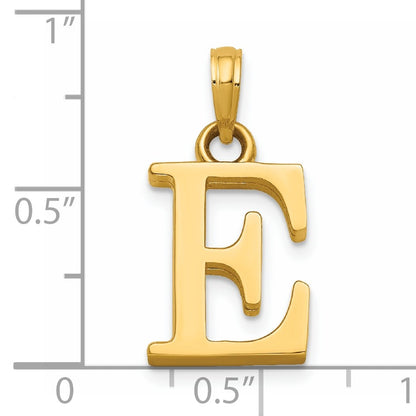 14K Polished Letter E Pendant