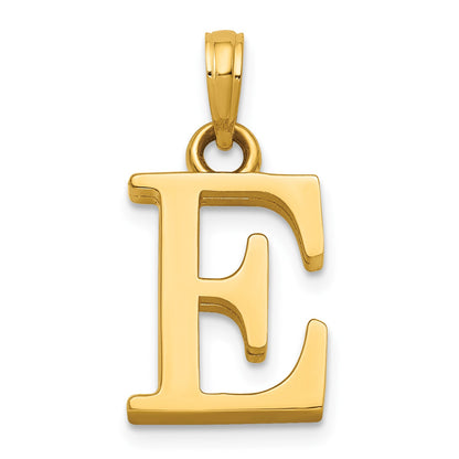 14K Polished Letter E Pendant