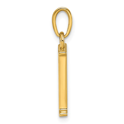 14K Polished Letter F Pendant