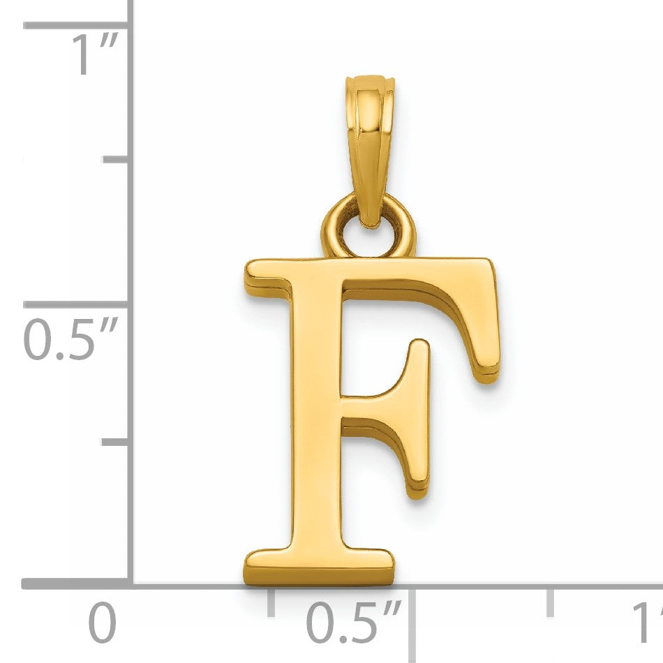 14K Polished Letter F Pendant
