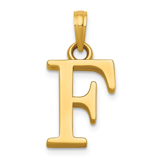 14K Polished Letter F Pendant