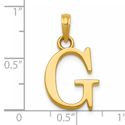 14K Polished Letter G Pendant