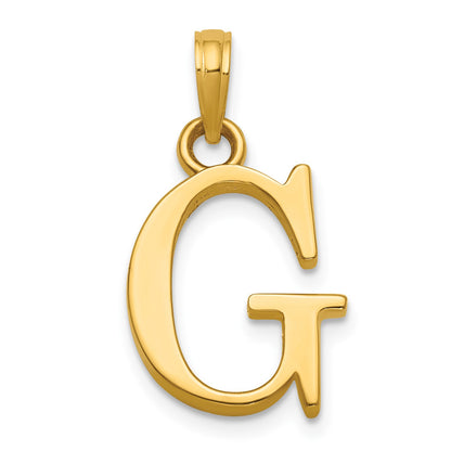 14K Polished Letter G Pendant