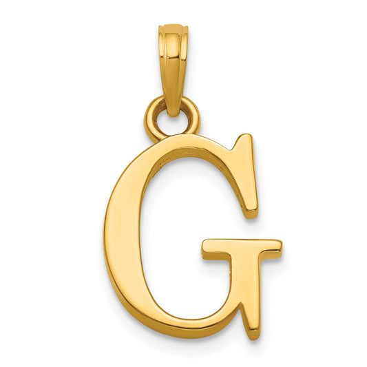 14K Polished Letter G Pendant