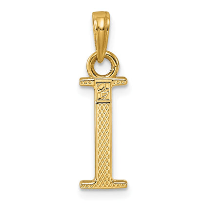 14K Polished Letter I Pendant