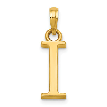 14K Polished Letter I Pendant