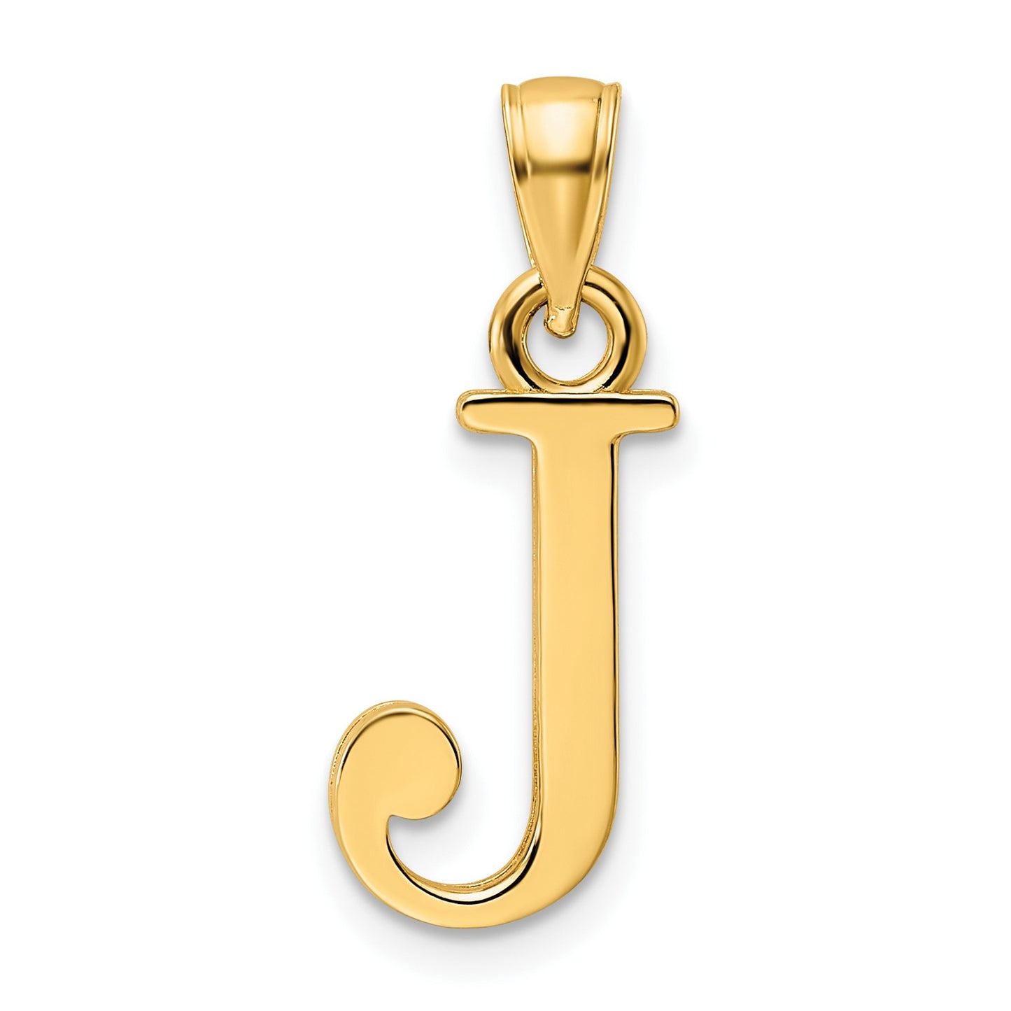 14K Polished Letter J Pendant