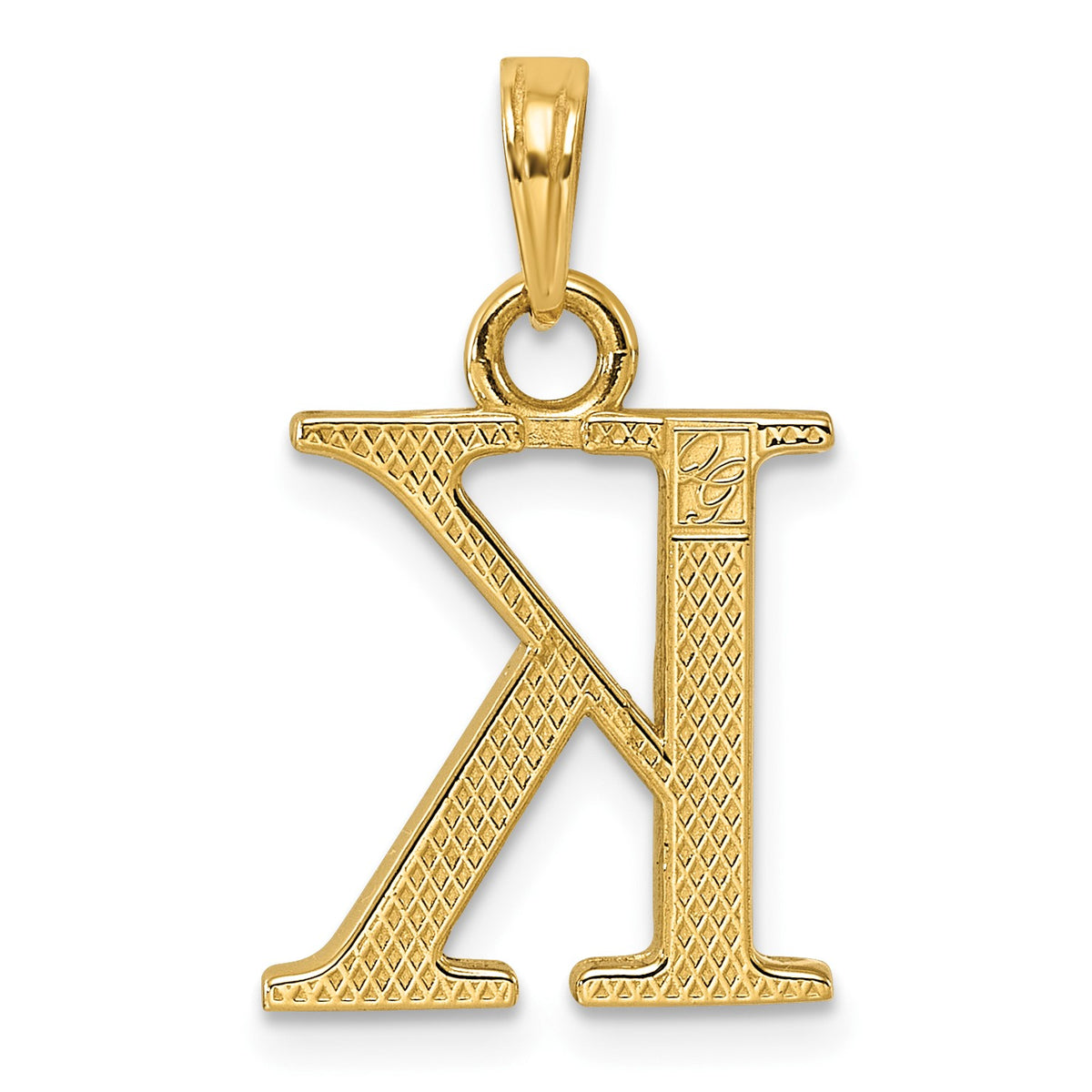 14K Polished Letter K Pendant