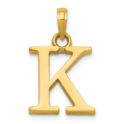 14K Polished Letter K Pendant