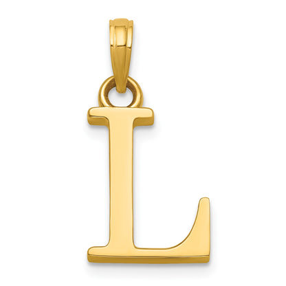 14K Polished Letter L Pendant