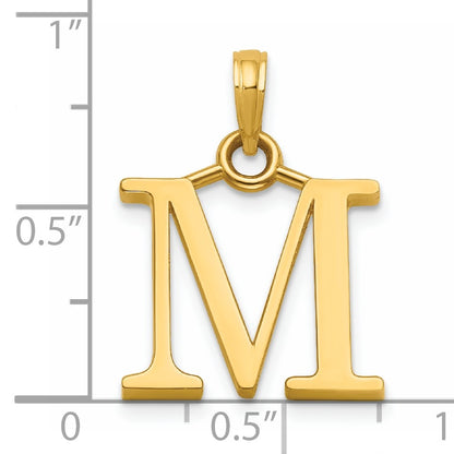 14K Polished Letter M Pendant