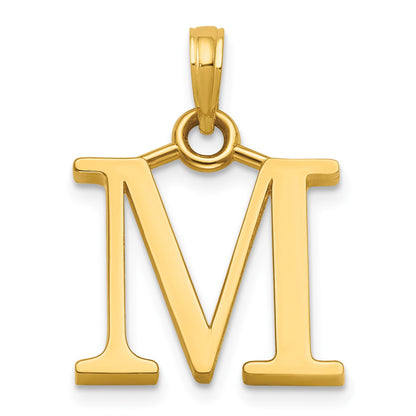 14K Polished Letter M Pendant