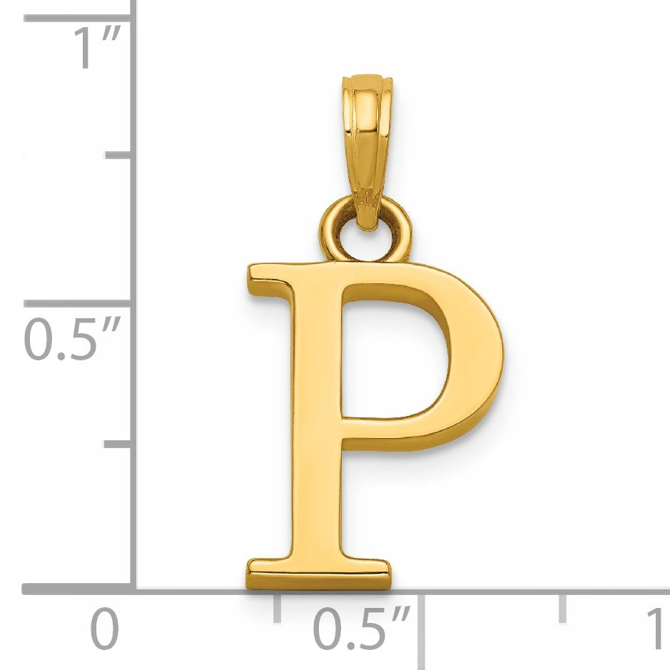 14K Polished Letter P Pendant