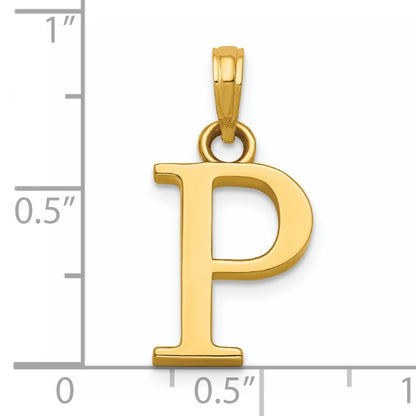 14K Polished Letter P Pendant