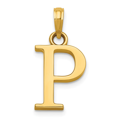 14K Polished Letter P Pendant