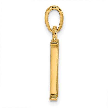 14K Polished Letter R Pendant