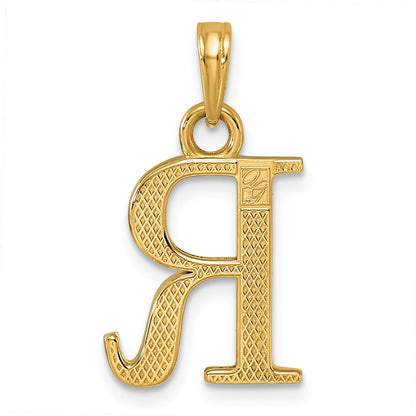 14K Polished Letter R Pendant