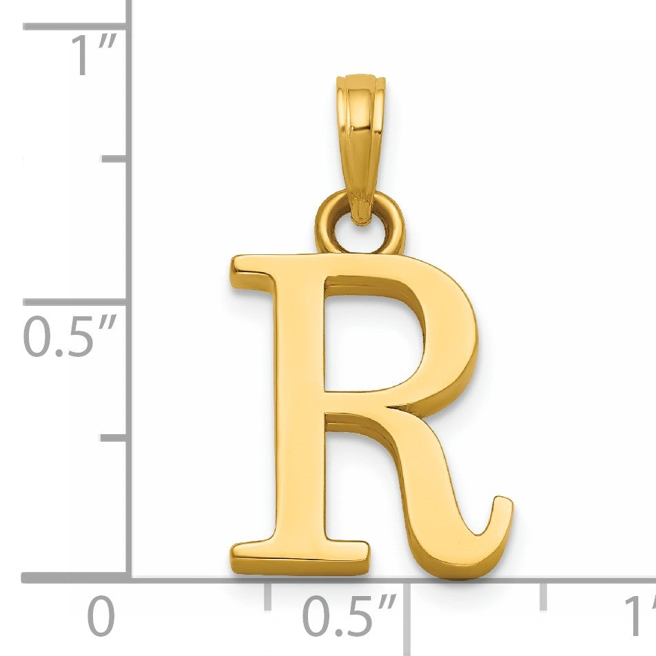 14K Polished Letter R Pendant
