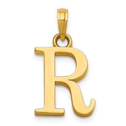 14K Polished Letter R Pendant