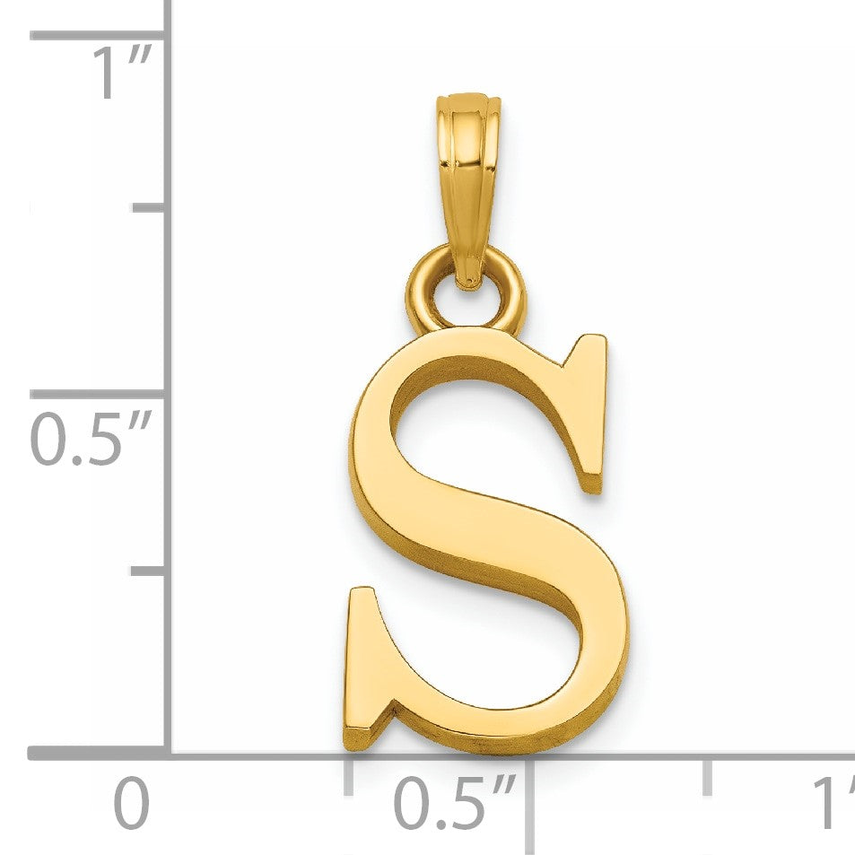 14K Polished Letter S Pendant