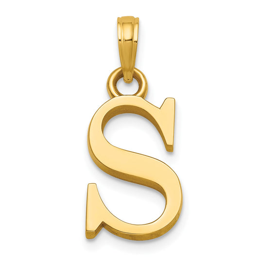 14K Polished Letter S Pendant