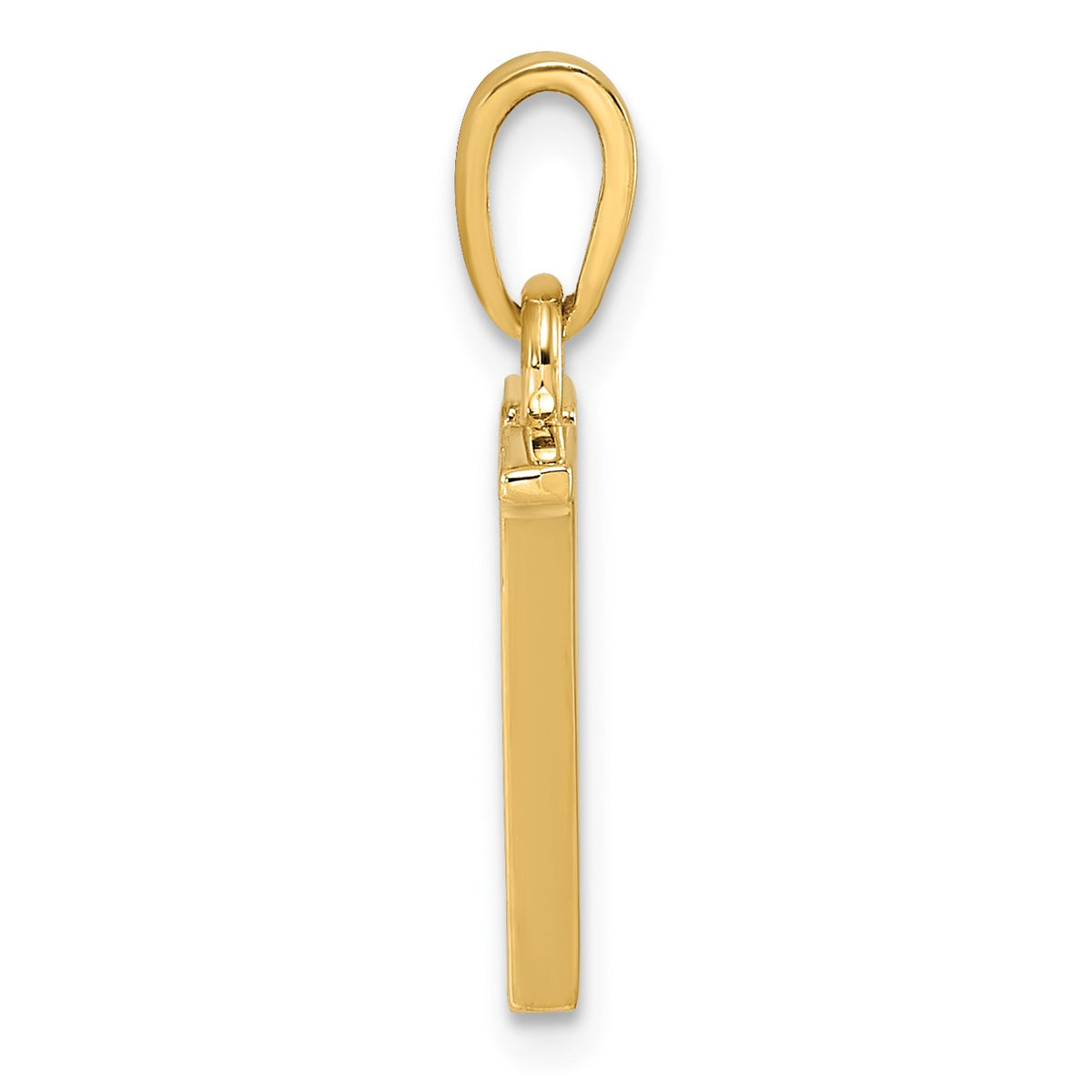 14K Polished Letter V Pendant