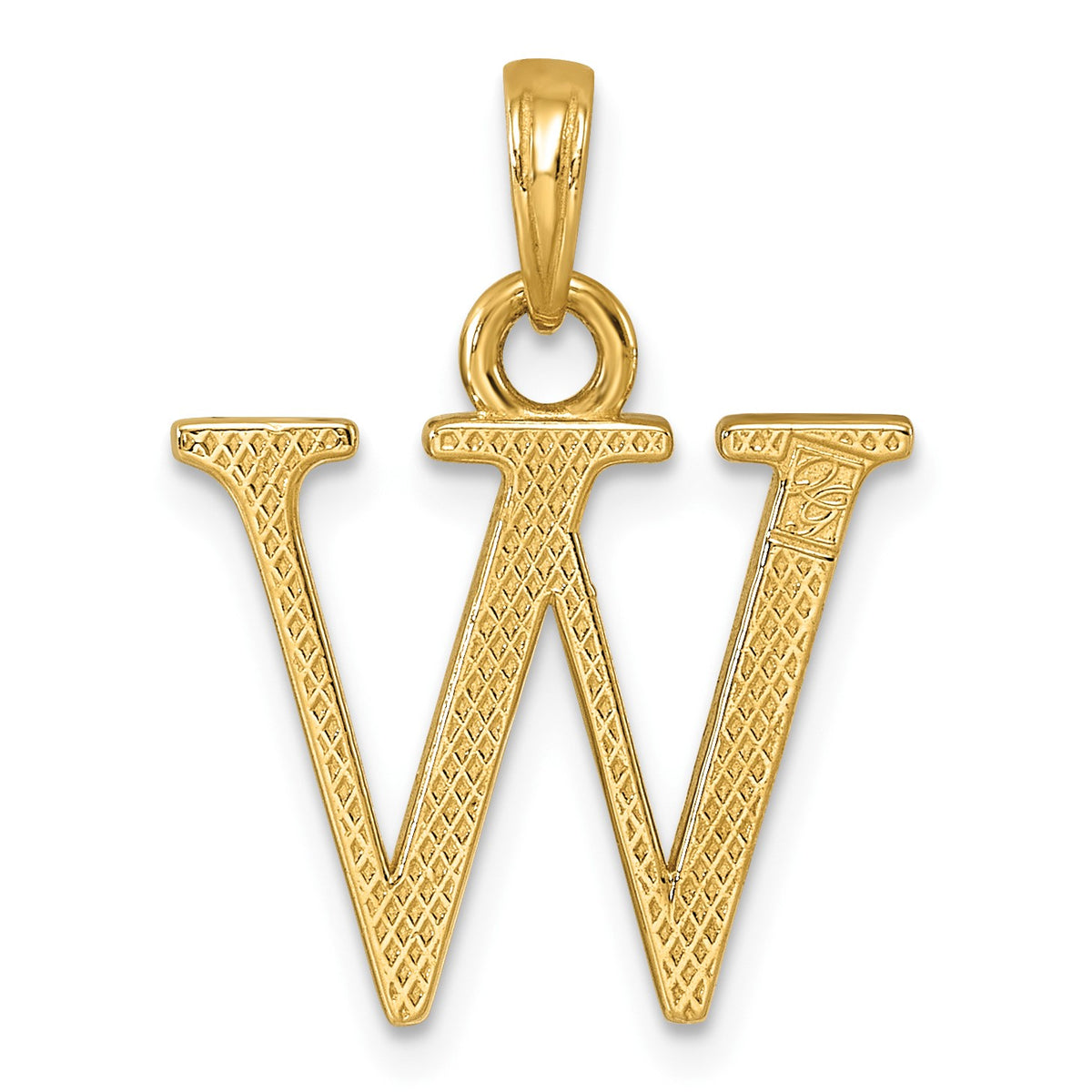 14K Polished Letter W Pendant