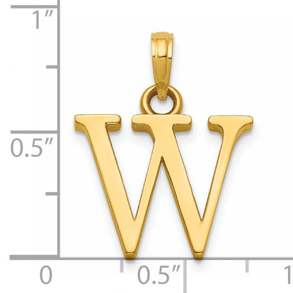 14K Polished Letter W Pendant