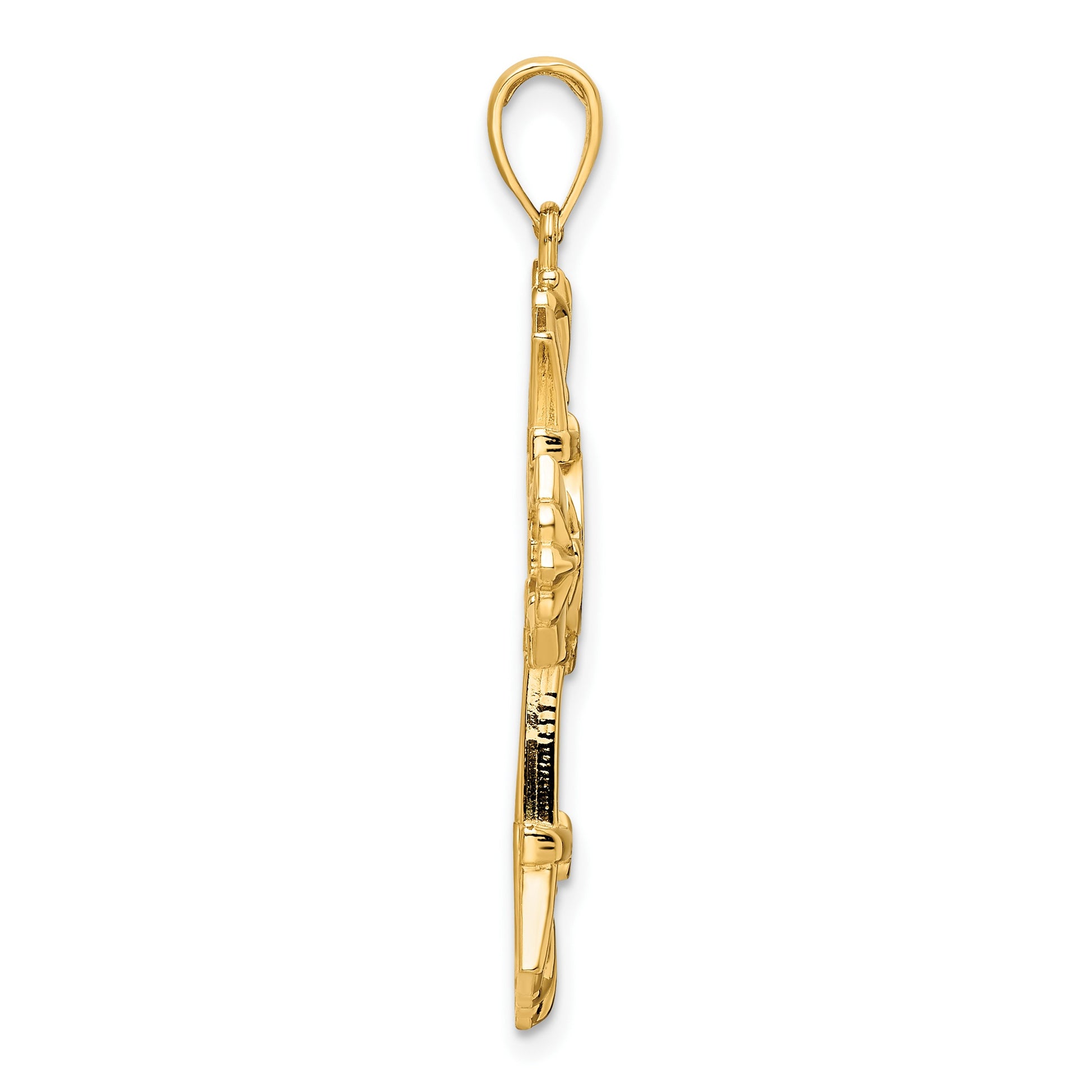 14K Polished Fancy Cross Pendant
