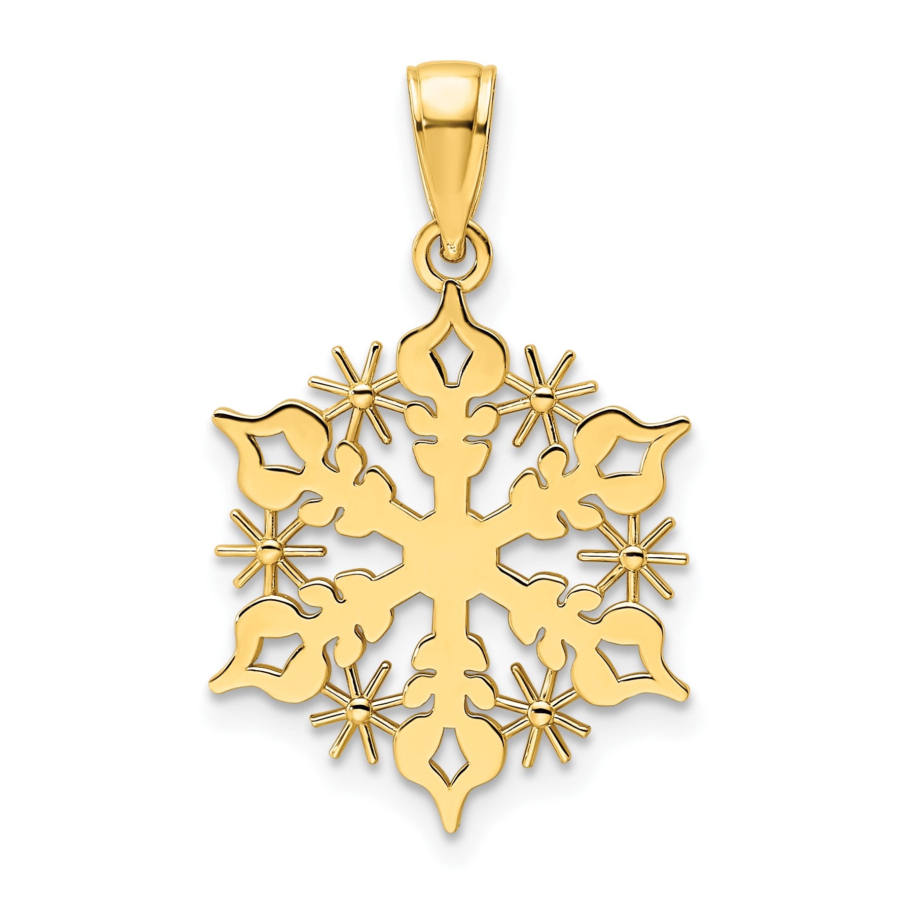 14K Polished Snowflake Pendant