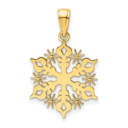 14K Polished Snowflake Pendant