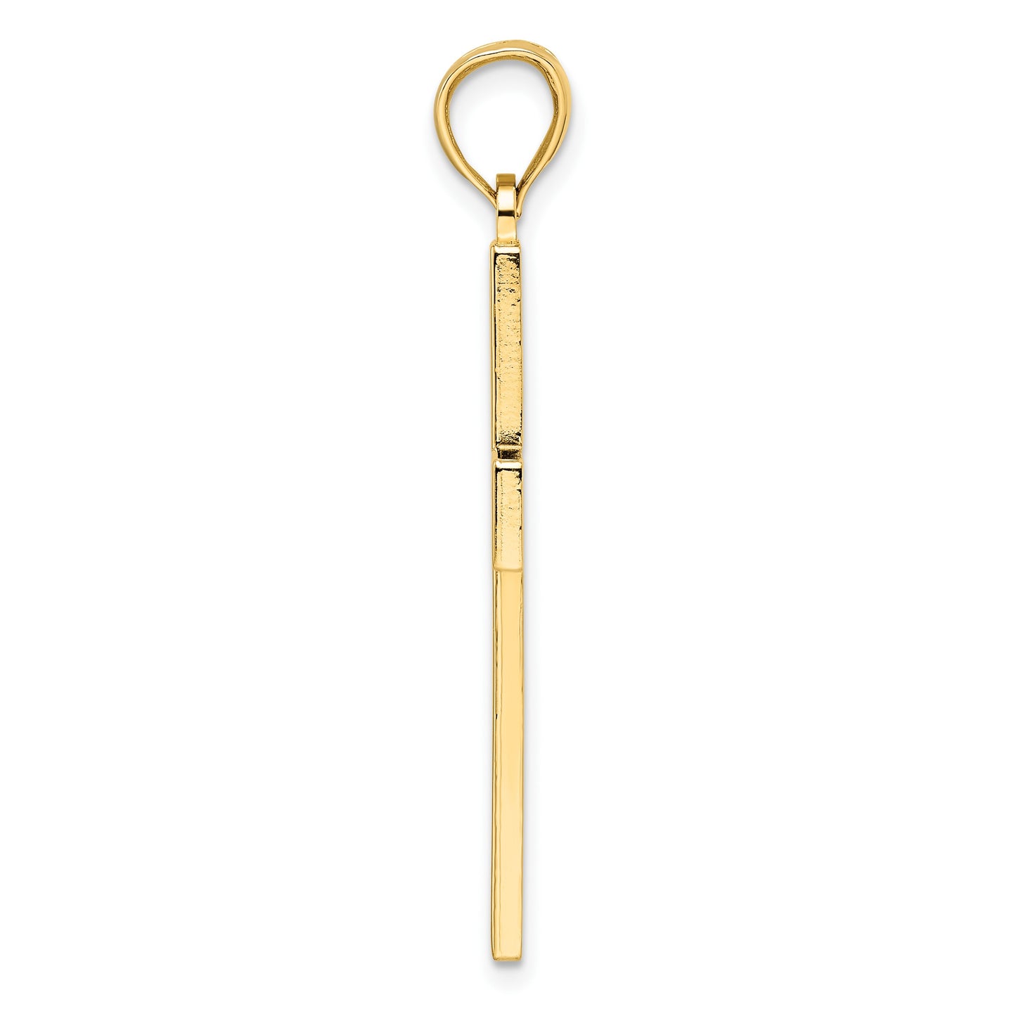 14k Beaded Polished Double Cross Pendant