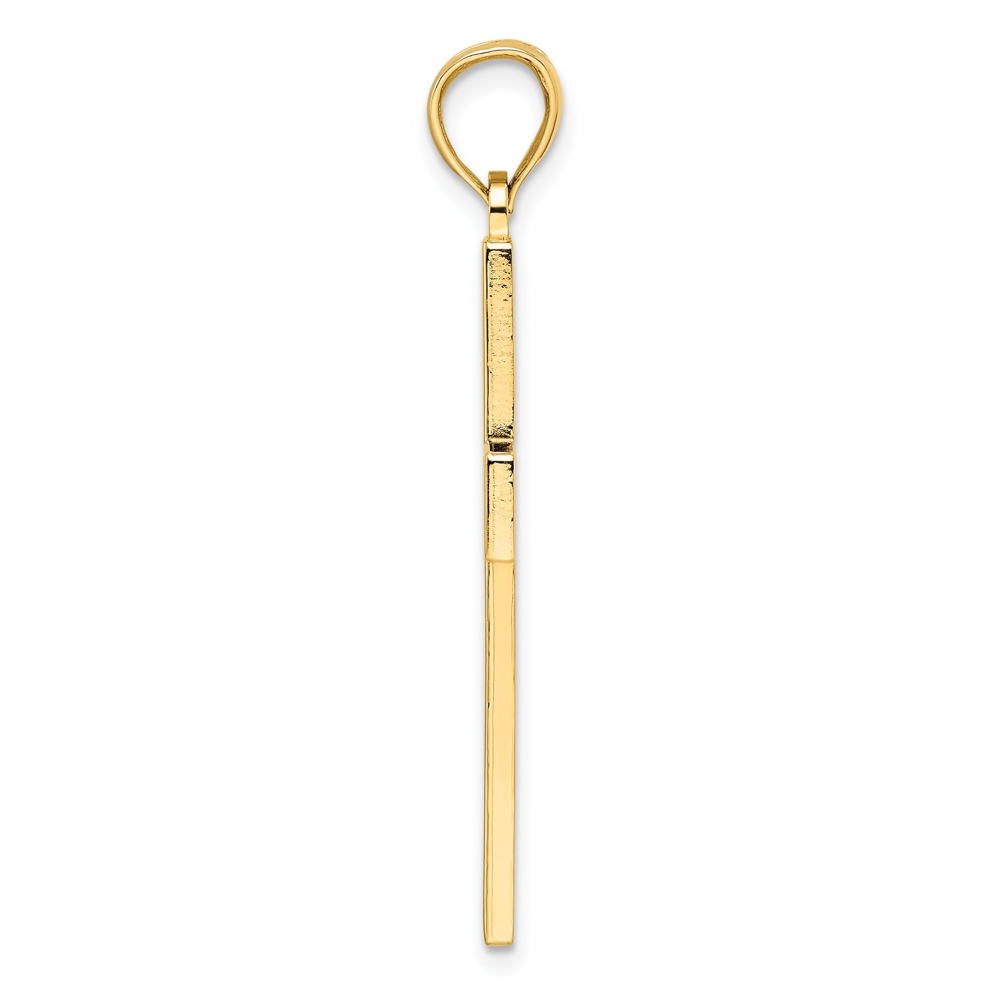 14k Beaded Polished Double Cross Pendant