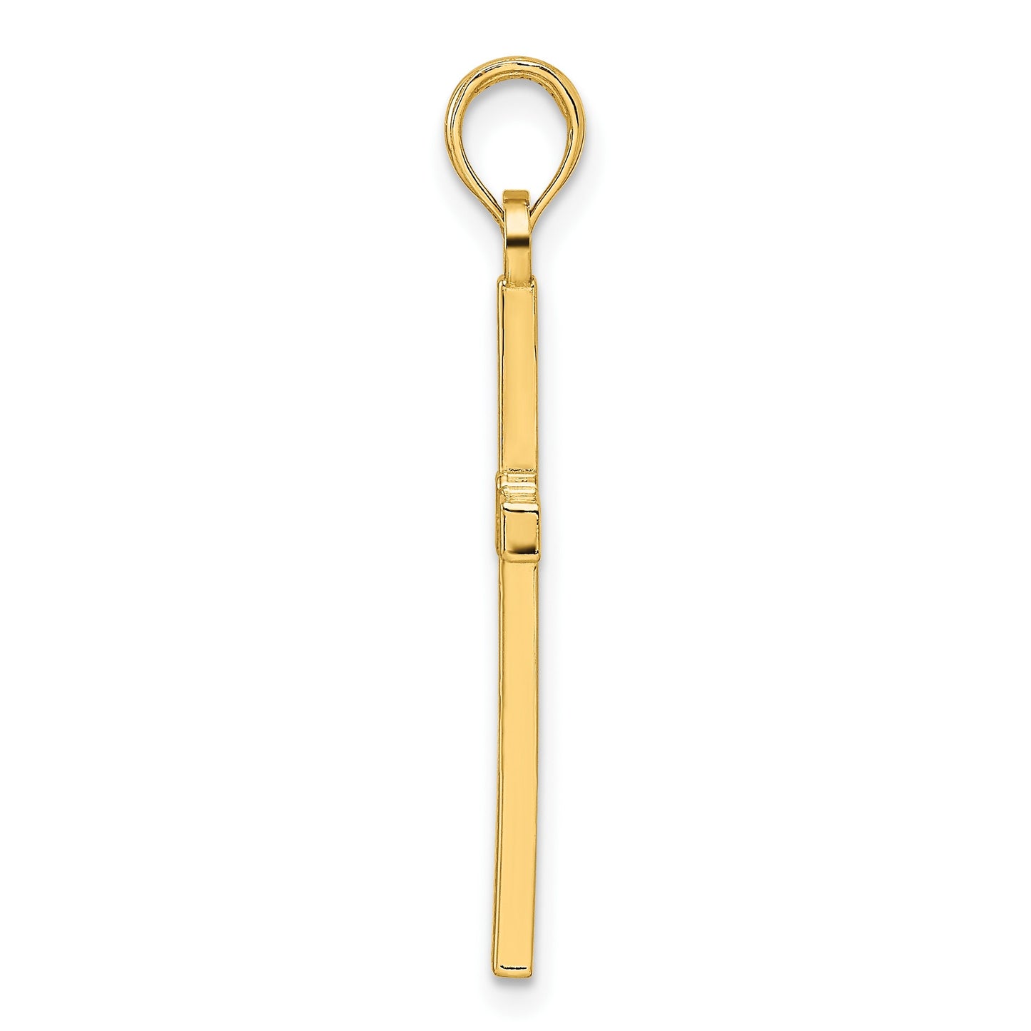 14k Beaded and Polished Fancy Cross Pendant