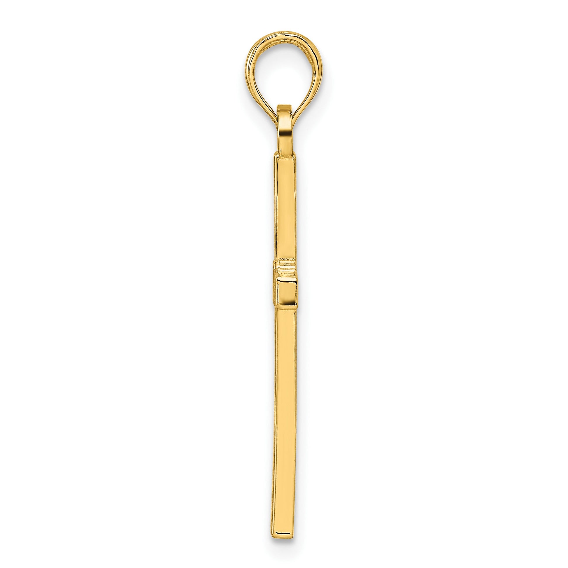14k Beaded and Polished Fancy Cross Pendant