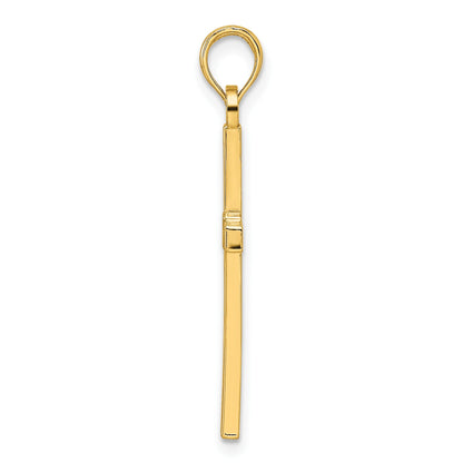 14k Beaded and Polished Fancy Cross Pendant