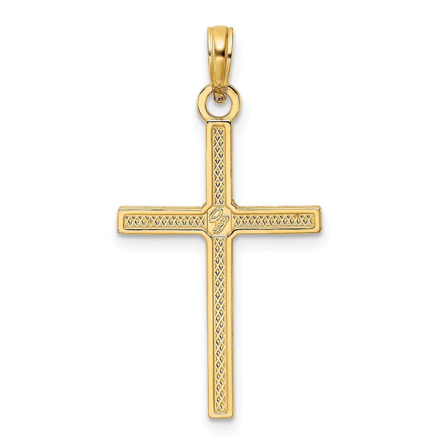 14k Beaded and Polished Fancy Cross Pendant