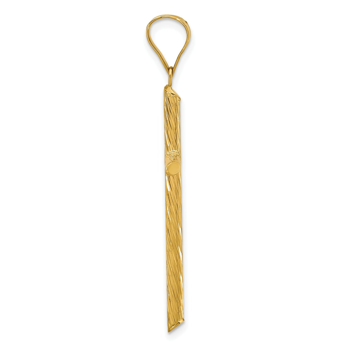 14K Polished and Textured Fancy Cross Pendant