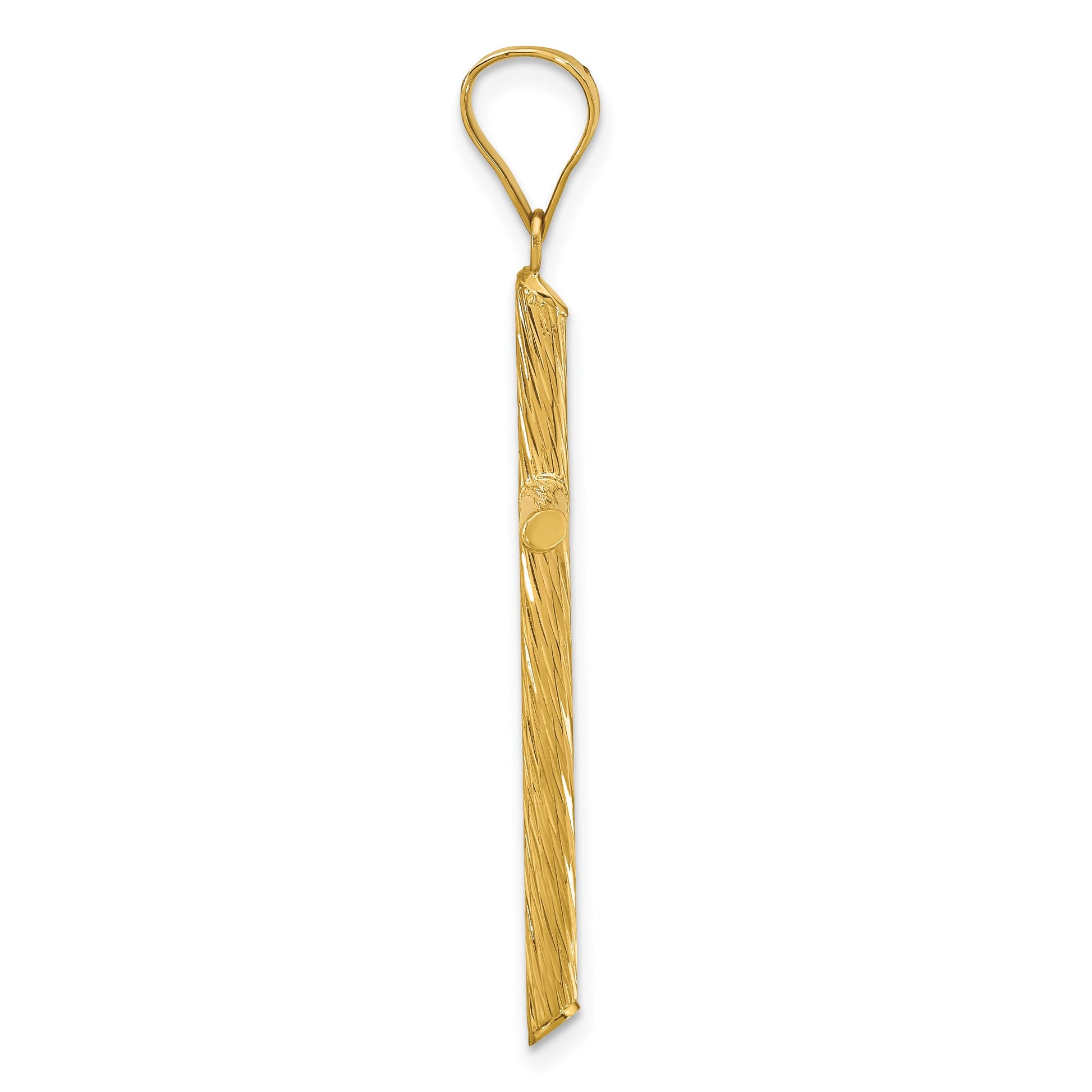 14K Polished and Textured Fancy Cross Pendant