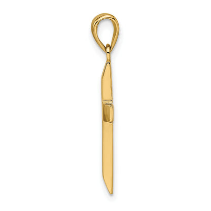 14k Satin/Polished Beveled Small Latin Cross Pendant