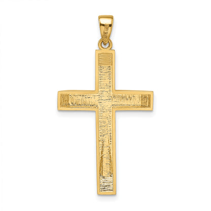 14k Satin/Polished Beveled Large Latin Cross Pendant