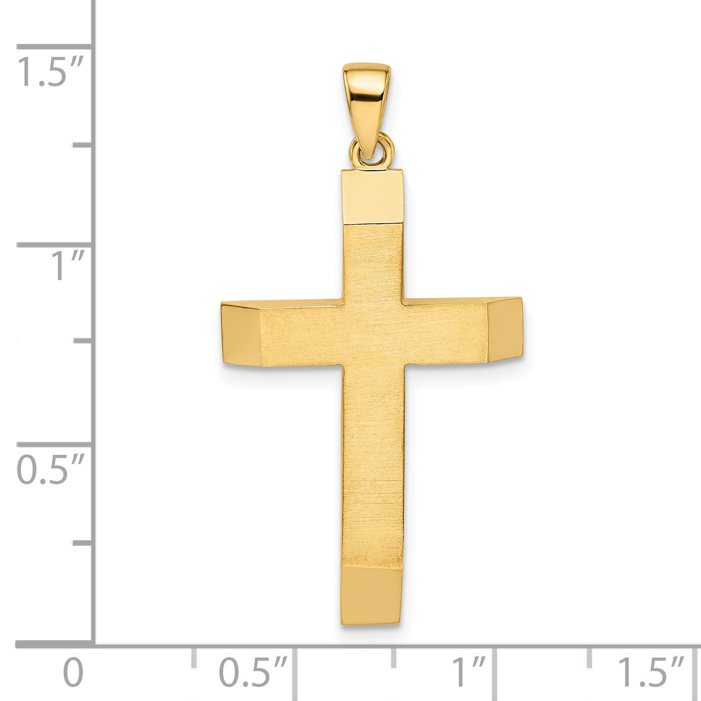 14k Satin/Polished Beveled Large Latin Cross Pendant