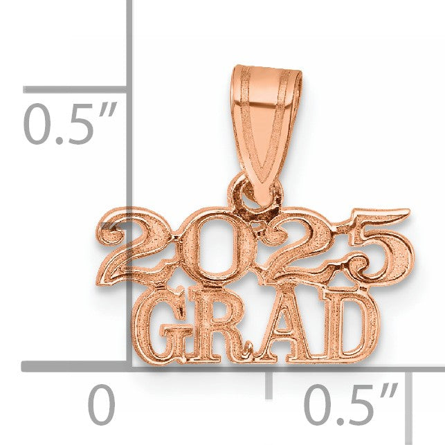 14K Rose Gold Polished 2025 GRAD Charm