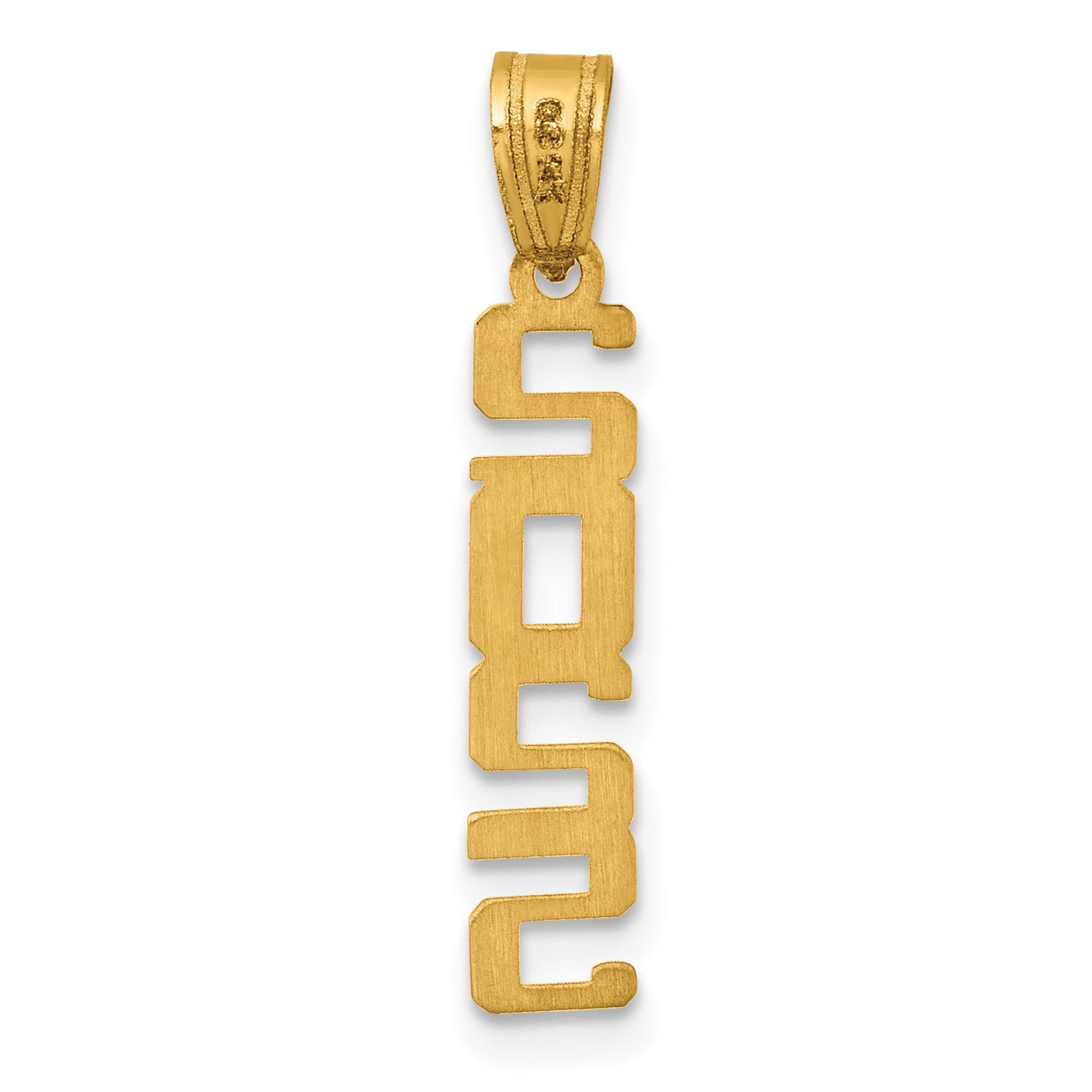 14K Polished Vertical 2025 Charm