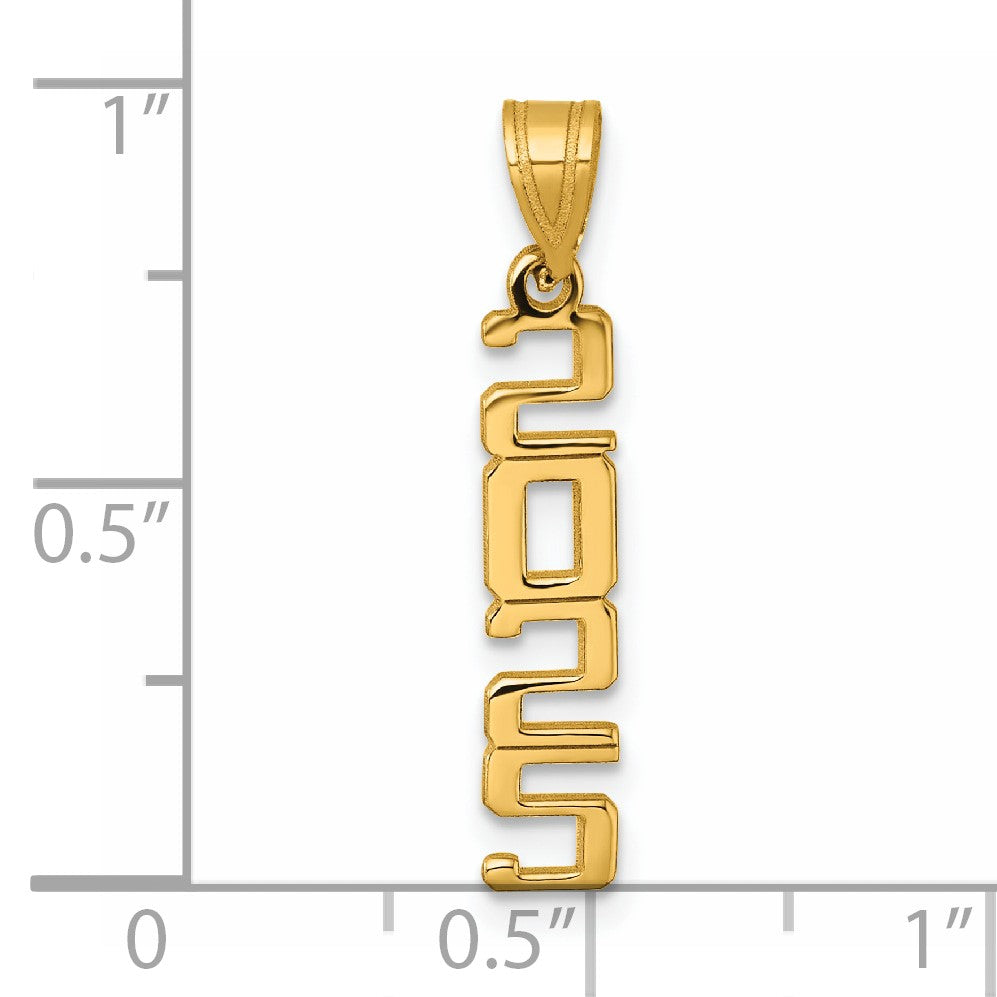14K Polished Vertical 2025 Charm