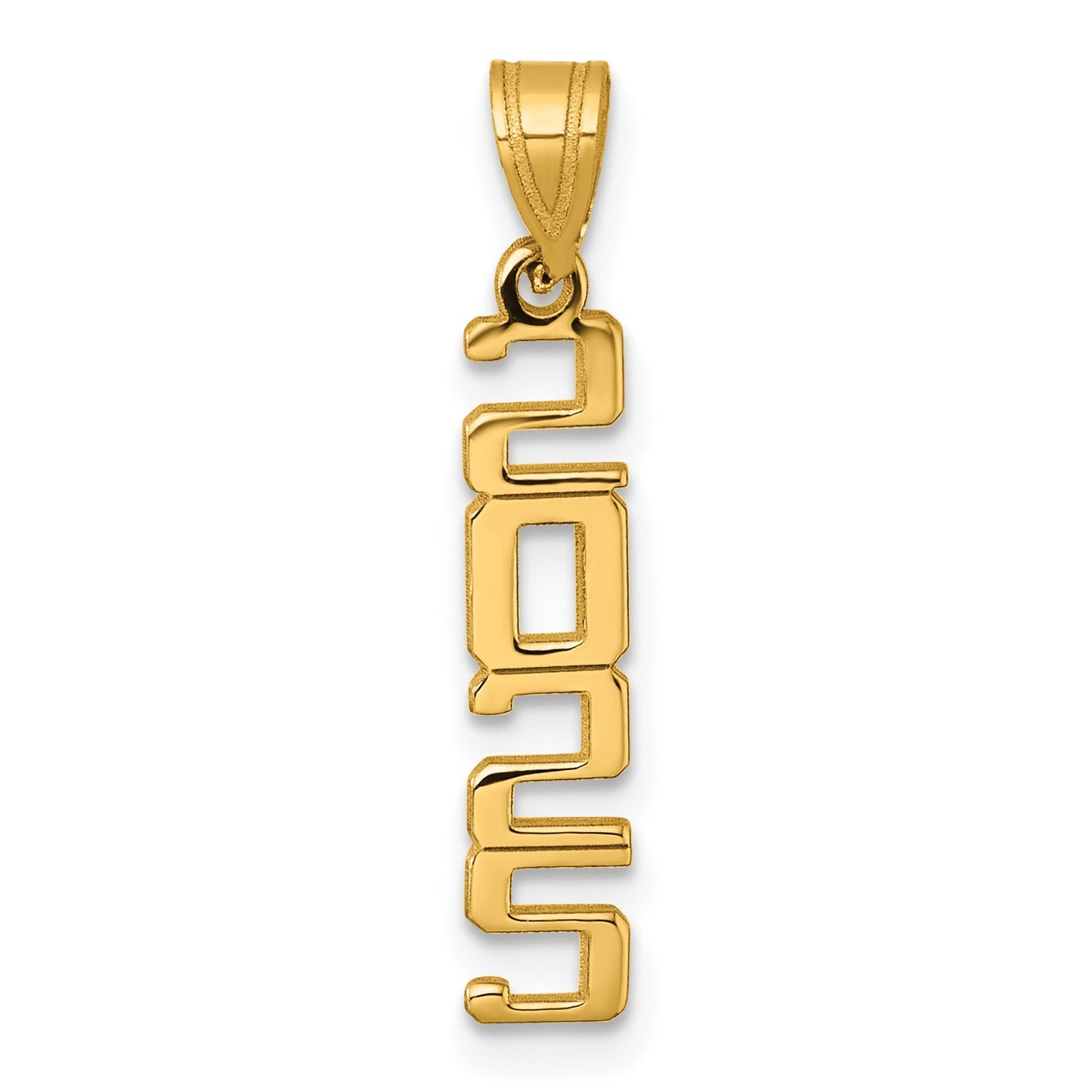 14K Polished Vertical 2025 Charm