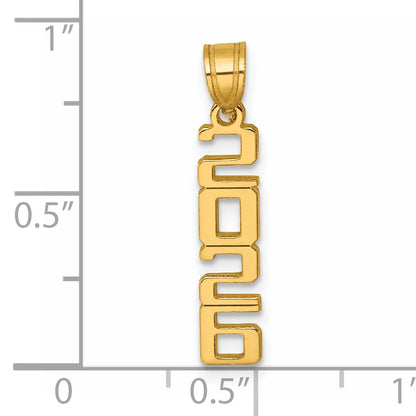 14K Polished Vertical 2026 Charm