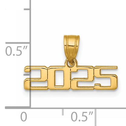 14K Polished Horizontal 2025 Charm