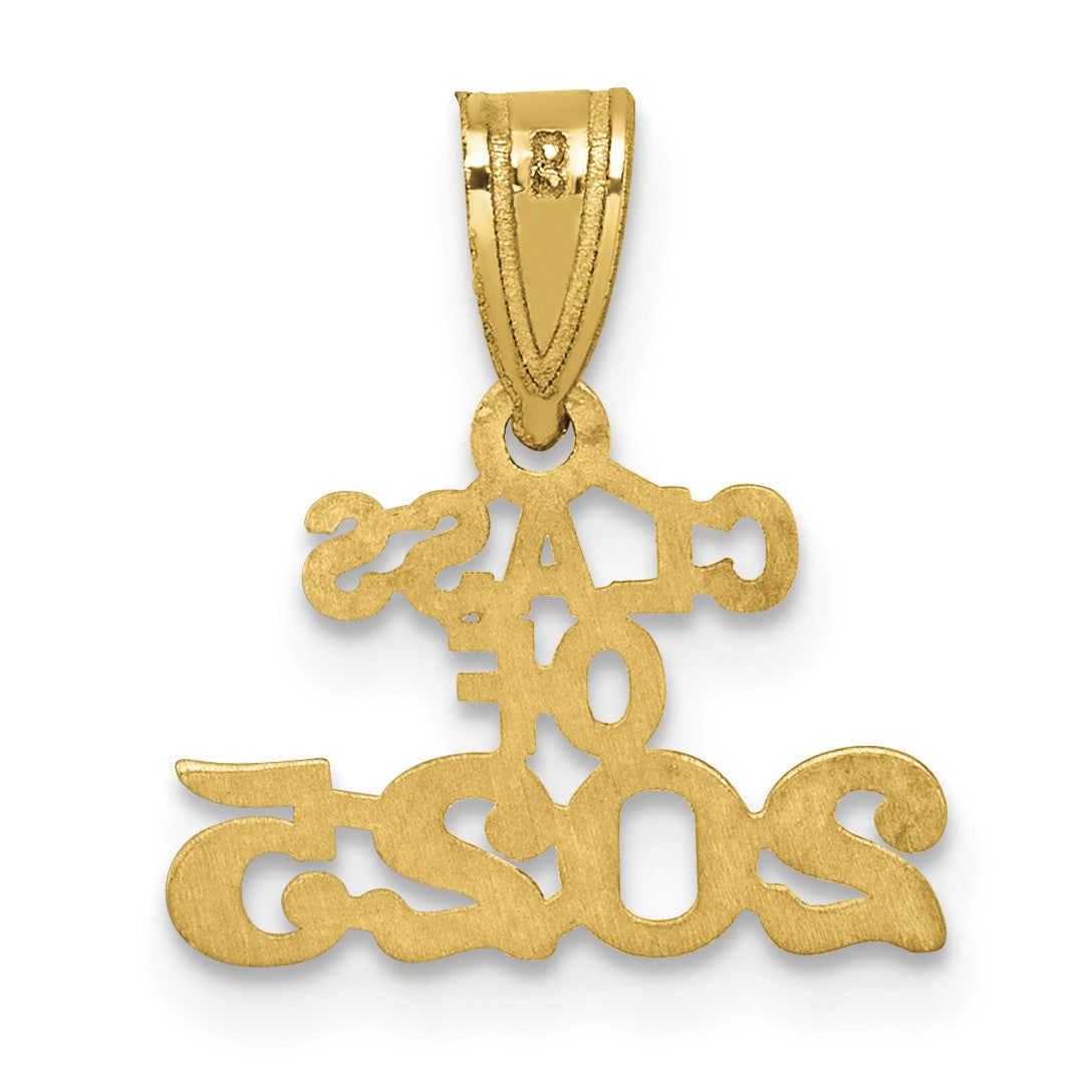 14k Polished Block CLASS OF 2025 Charm