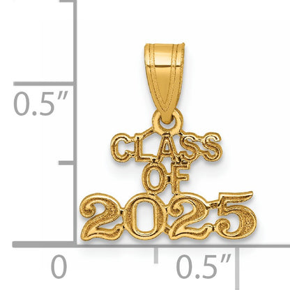 14k Polished Block CLASS OF 2025 Charm